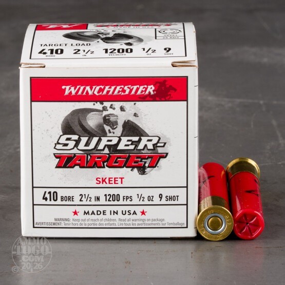 250rds – 410 Bore Winchester Super Target 2-1/2" 1/2oz. #9 Shot Ammo