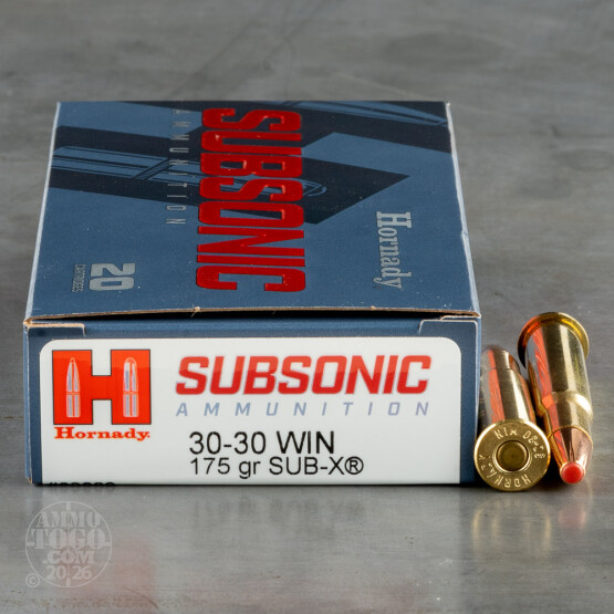 20rds – 30-30 Hornady Subsonic 175gr. Sub-X Ammo