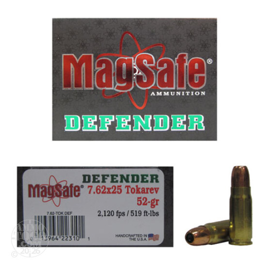 10rds - 7.62x25 Tokarev Magsafe 52gr. Defender