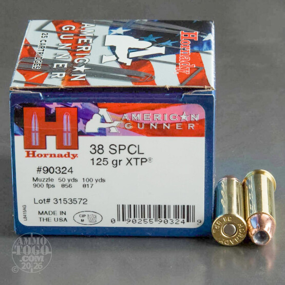 250rds – 38 Special Hornady American Gunner 125gr. XTP Ammo