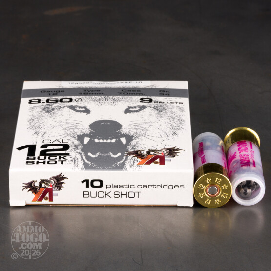 200rds – 12 Gauge YAF 2-3/4" 9 Pellet 00 Buckshot Ammo