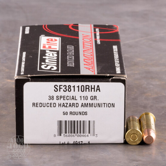 50rds - 38 Special SinterFire RHA 110gr. Frangible Ammo