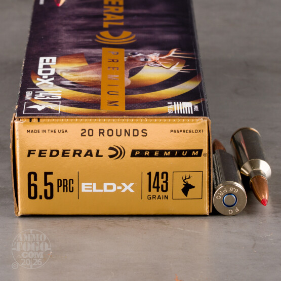 20rds – 6.5 PRC Federal 143gr. ELD-X Ammo