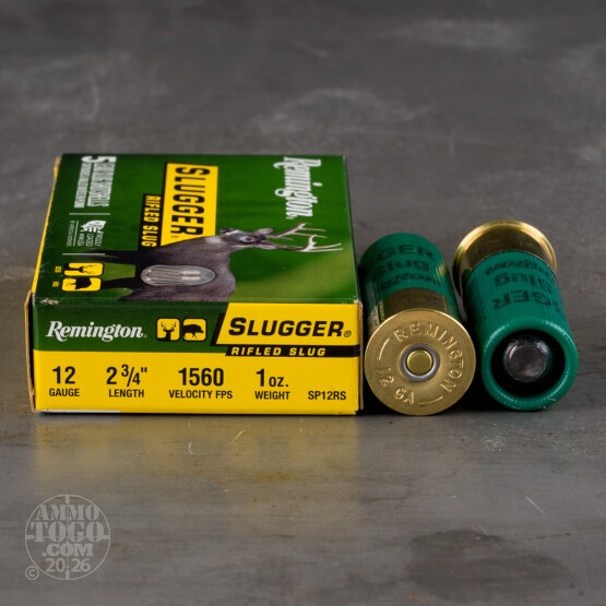 250rds - 12 Gauge Remington Slugger 2 3/4" 1oz. Rifled Slug Ammo