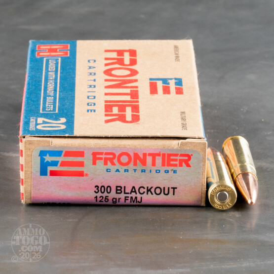 20rds – 300 AAC Blackout Hornady Frontier 125gr. FMJ Ammo