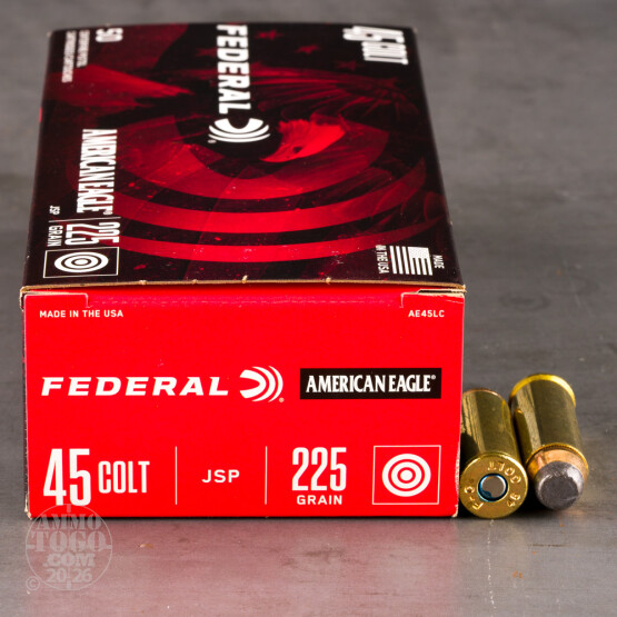 50rds - 45 Long Colt Federal American Eagle 225gr. JSP Ammo