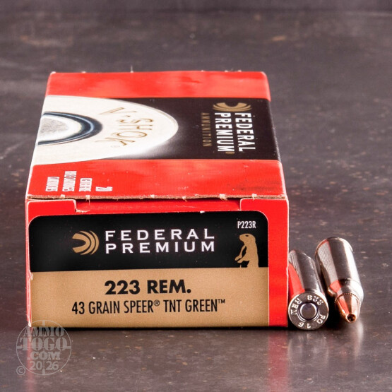 20rds – 223 Rem Federal V-Shok 43gr. Speer TNT Green HP Ammo