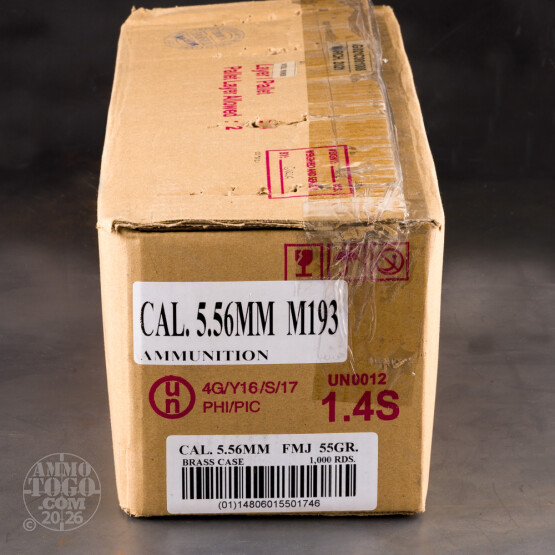 1000rds – 5.56x45 Armscor 55gr. FMJBT M193 Ammo