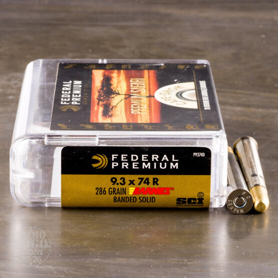 20rds - 9.3x74R Federal Cape-Shok 286gr. Barnes Banded Solid Ammo