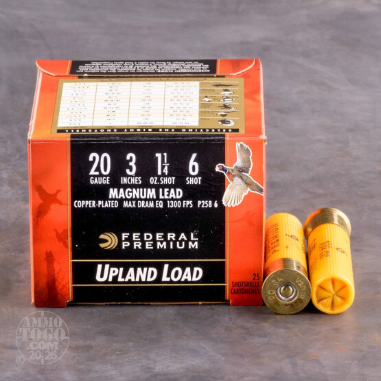 250rds - 20 Gauge Federal Wing Shok 3"  1 1/4oz. #6 Shot