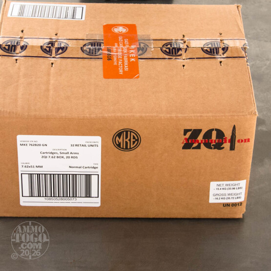 20rds – 7.62x51 ZQI M80 147gr. FMJ Ammo