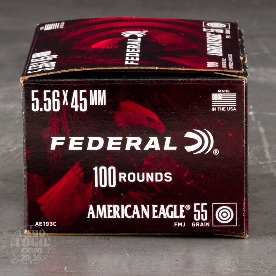 500rds – 5.56x45 Federal American Eagle 55gr. FMJBT Ammo
