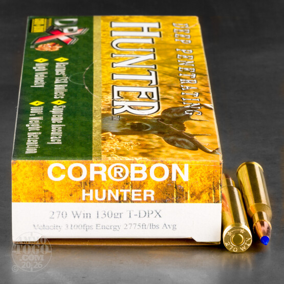 20rds - .270 Corbon Hunter 130gr. DPX Ammo