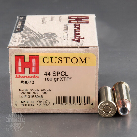 20rds - 44 Special Hornady Custom 180gr. XTP Ammo