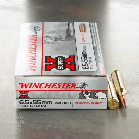 20rds - 6.5x55 Swedish Mauser Winchester Super X 140gr. SP Ammo