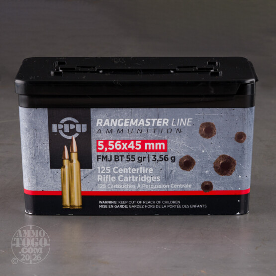 125rds – 5.56x45 Prvi Partizan Rangemaster 55gr. FMJBT Ammo