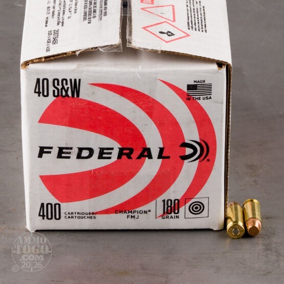 400rds – 40 S&W Federal Champion 180gr. FMJ Ammo