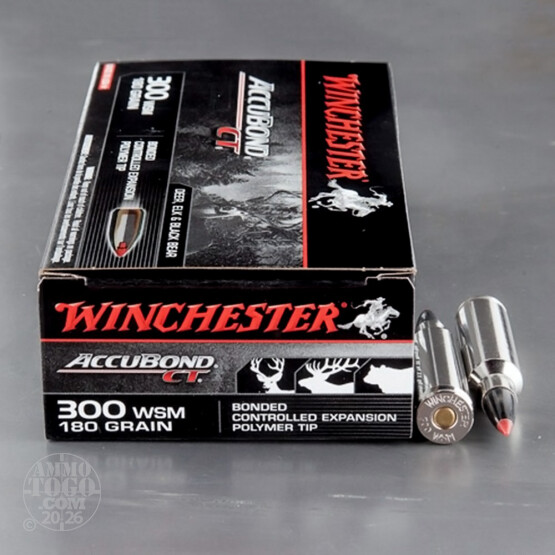 20rds - 300 WSM Winchester Supreme 180gr Nosler AccuBond Ballistic Tip Ammo