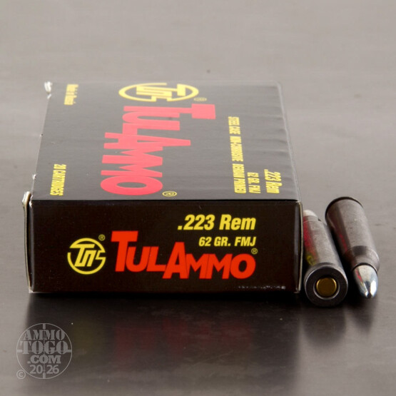 500rds - 223 Rem Tula 62gr. FMJ Ammo