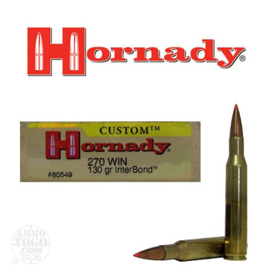 20rds - 270 Win. Hornady 130gr InterBond Ammo