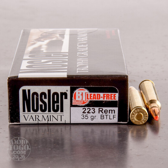 20rds - .223 NoslerCustom 35gr Ballistic Tip Varmint Lead Free Ammo