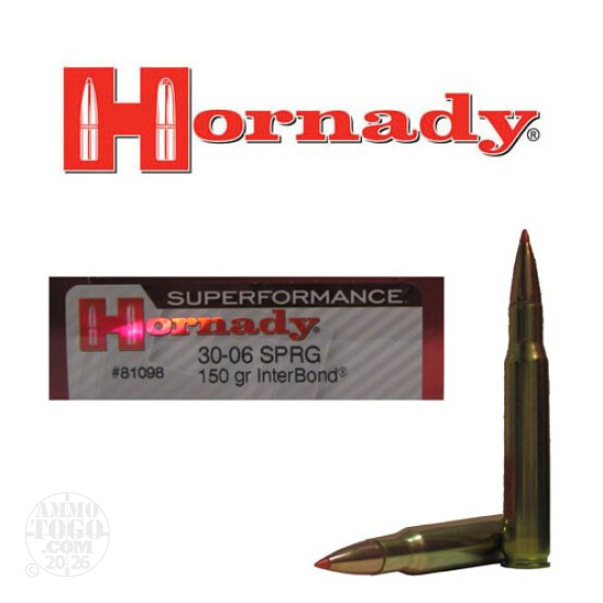 200rds - 30-06 Hornady Superformance 150gr. InterBond Ammo