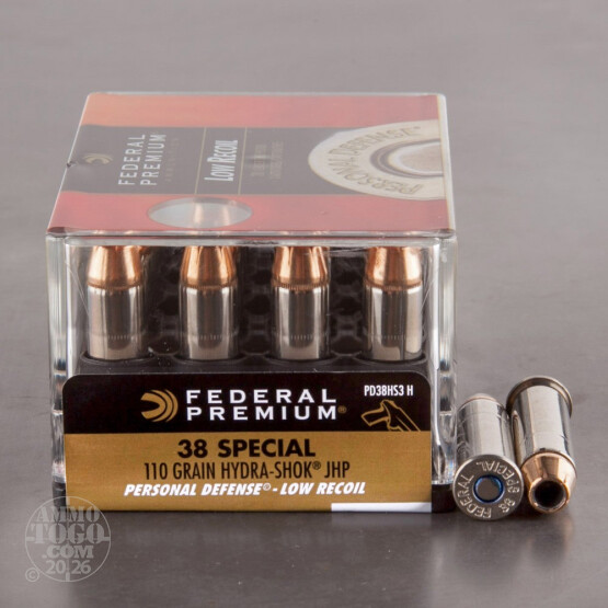 20rds - 38 Special Federal Hydra-Shok 110gr. HP Ammo