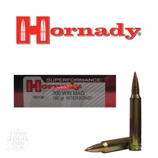 200rds - 300 Win Mag Hornady Superformance 180gr. InterBond Ammo