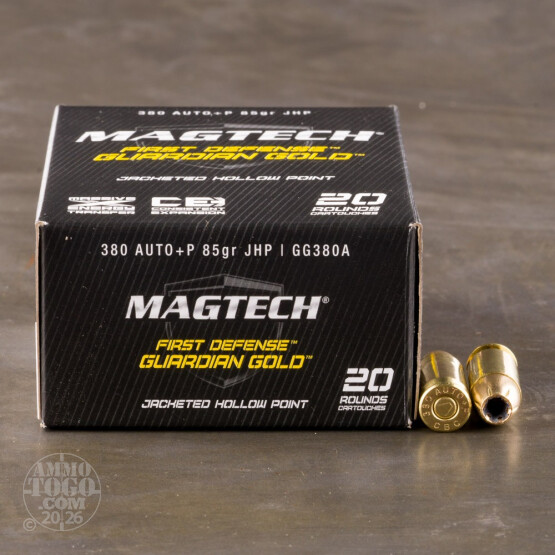 20rds - .380 Auto Magtech Guardian Gold 85gr. +P HP Ammo