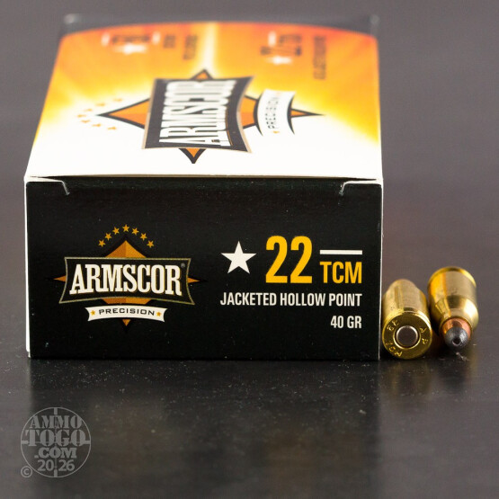 50rds – 22 TCM Armscor Precision 40gr. JHP Ammo