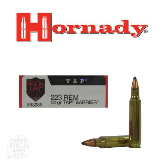 200rds - .223 Hornady LE 62gr. TAP Barrier Ammo
