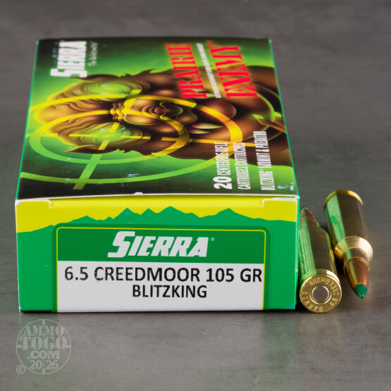 20rds – 6.5 Creedmoor Sierra Prairie Enemy 105gr. BlitzKing Ammo