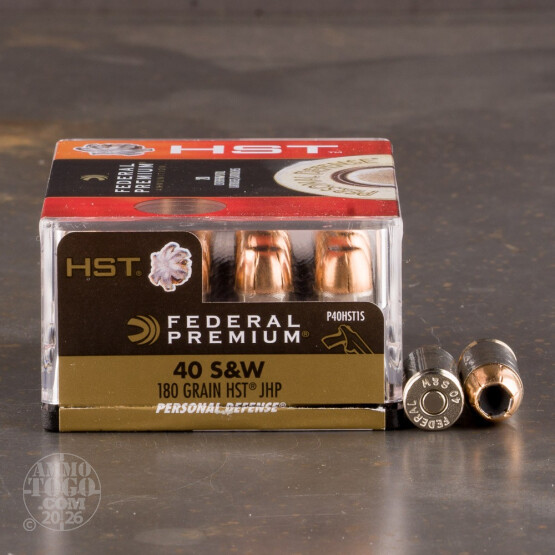 20rds – 40 S&W Federal Personal Defense 180gr. HST Ammo