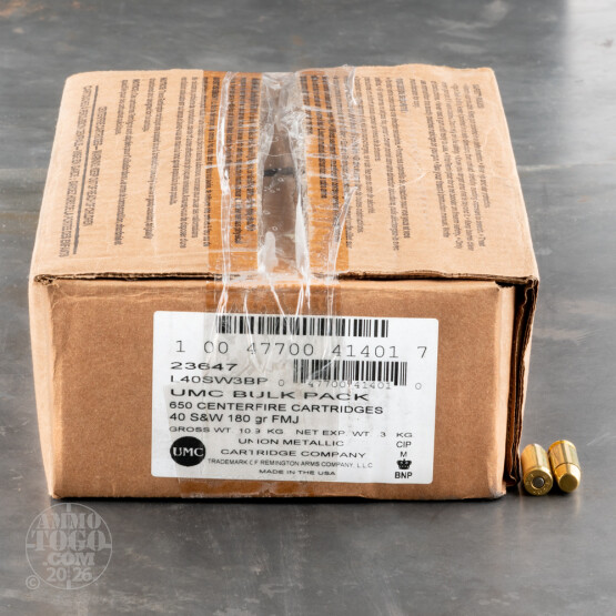 650rds – 40 S&W Remington UMC 180gr. FMJ Ammo
