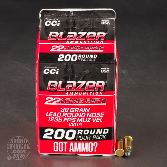 200rds – 22 LR Blazer 38gr. LRN Ammo