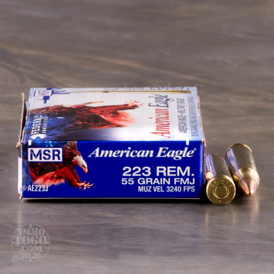 500rds - .223 Federal American Eagle 55gr. FMJ Ammo