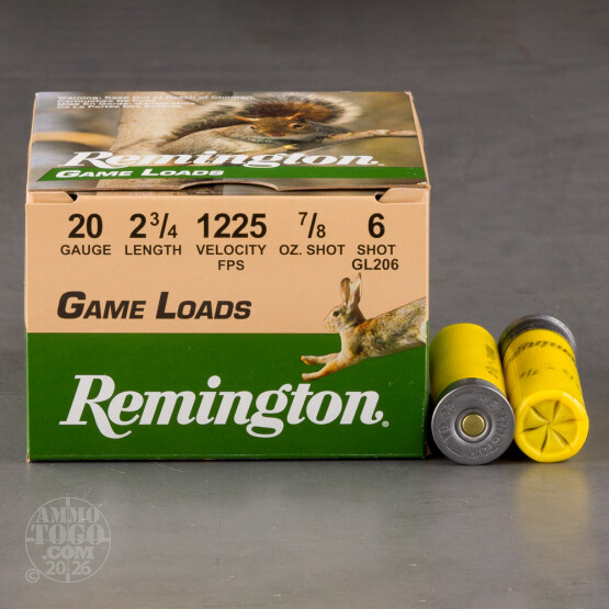 25rds - 20 Gauge Remington Game Load 2 3/4" 7/8oz. #6 Shot Ammo