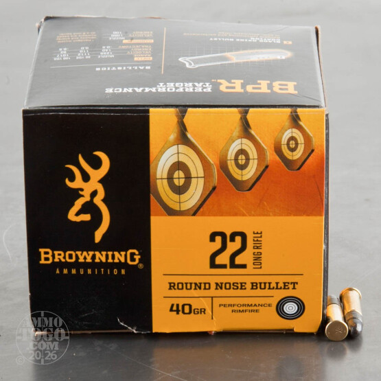 400rds - 22 LR Browning Performance Rimfire 40gr. LRN Ammo