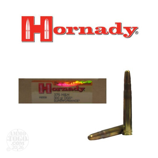 20rds - 375 H&H Mag Hornady Superformance 300gr DGS Ammo
