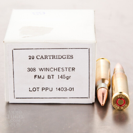 500rds - .308 Prvi Partizan 145gr. FMJ Ammo