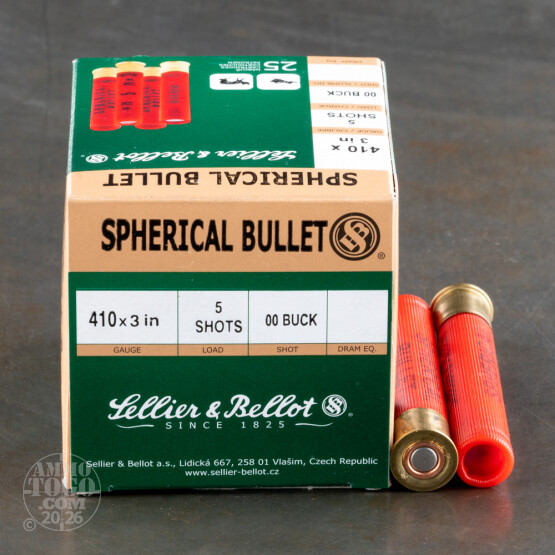 25rds - .410 Gauge Sellier & Bellot 3" 5 Pellet 00 Buckshot Ammo