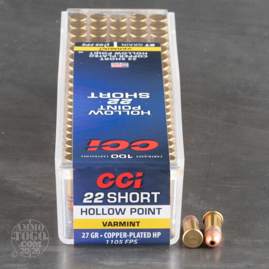 5000rds - 22 Short CCI High-Velocity 27gr. CPHP Ammo