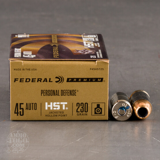 20rds - 45 ACP Federal Personal Defense HST 230gr. JHP Ammo