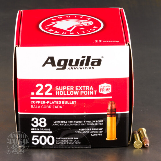 500rds – 22 LR Aguila 38gr. CPHP Ammo