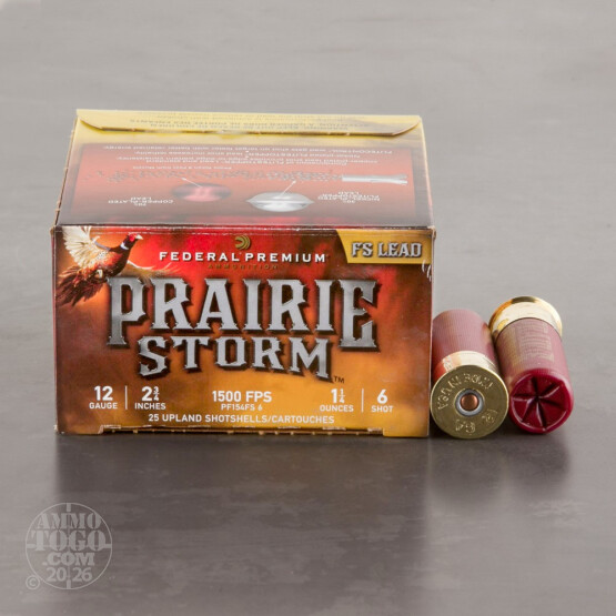 25rds - 12 Gauge Federal Premium PRAIRIE STORM 2 3/4" 1 1/4oz. #6 Shot
