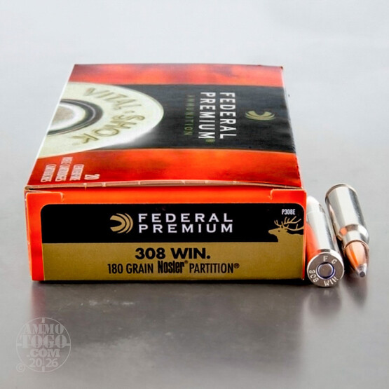 20rds - 308 Federal Premium 180gr. Nosler Partition SP Ammo