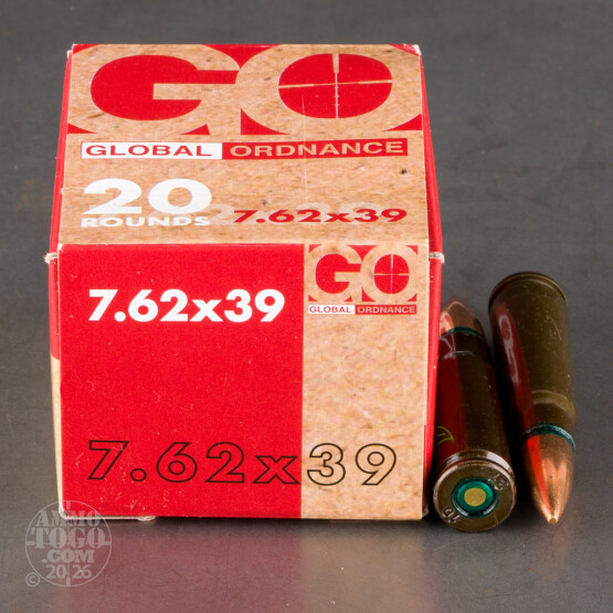 1000rds – 7.62x39 Arsenal by Global Ordnance 122gr. FMJ Ammo