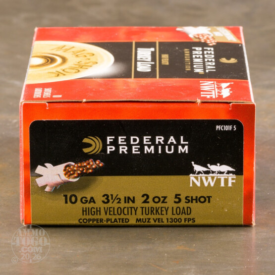 10rds - 10 Gauge Federal Premium Mag-Shok HV 3 1/2" 2oz. #5 Turkey Ammo
