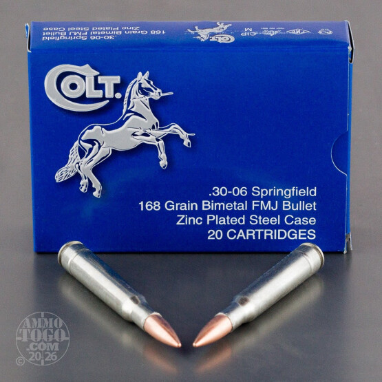 20rds – 30-06 Colt 168gr. FMJ Ammo