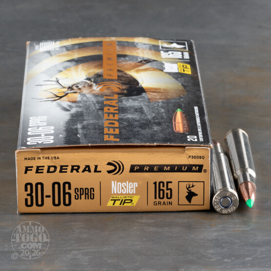 20rds - 30-06 Federal Vital-Shok 165gr. Nosler Ballistic Tip Ammo
